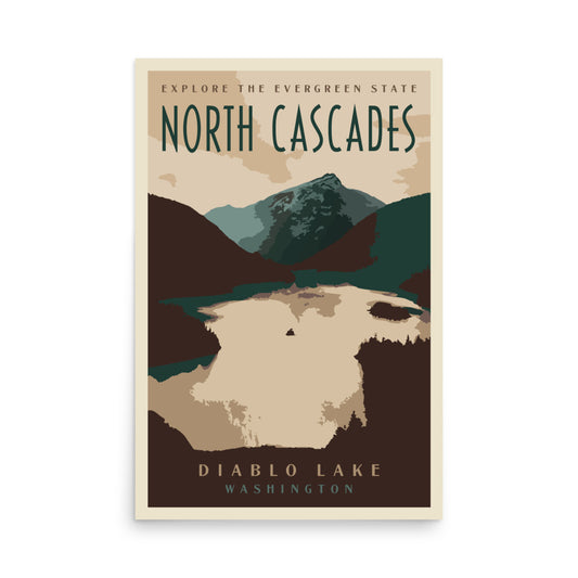 North Cascades Diablo Lake poster
